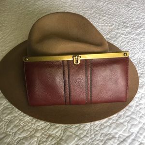 Burgundy Fossil Clutch